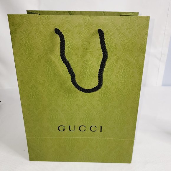 Gucci Party Supplies Gucci Paper Green Shopping Gift Bag 375 X 1 X